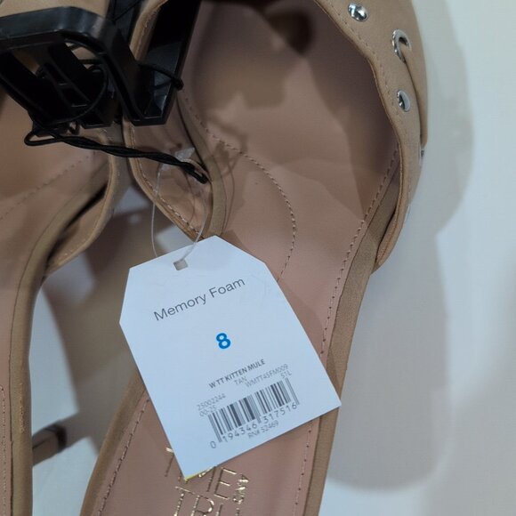 New W Tags Time & Tru Women's Studded Kitten Heel Mules Size 8 - Picture 5 of 6